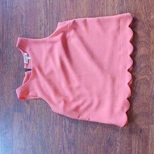 Monteau Coral Scallop Hem Tank Top